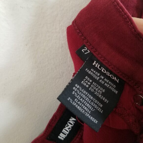 Hudson Jeans KRISTA Super Skinny Stretch Jeans Red Size 27 - Picture 6 of 7